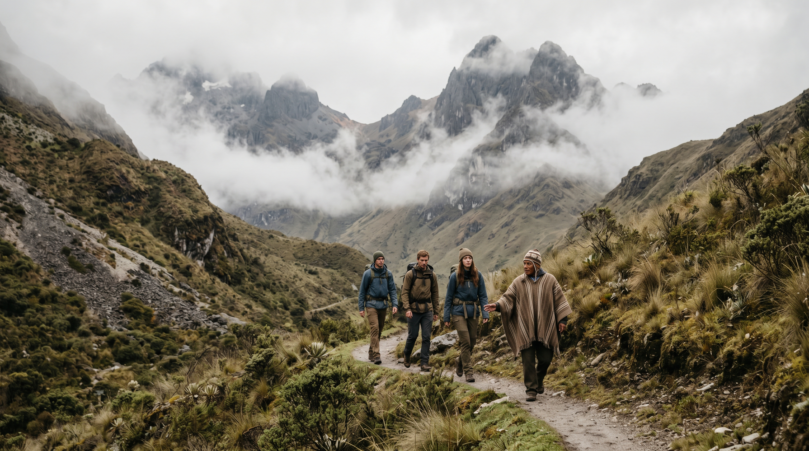 Small group of sophisticated travelers in Peru